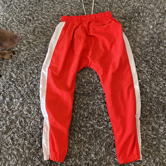 Red nylon drop crotch joggers fully lined - Picture 2 of 6